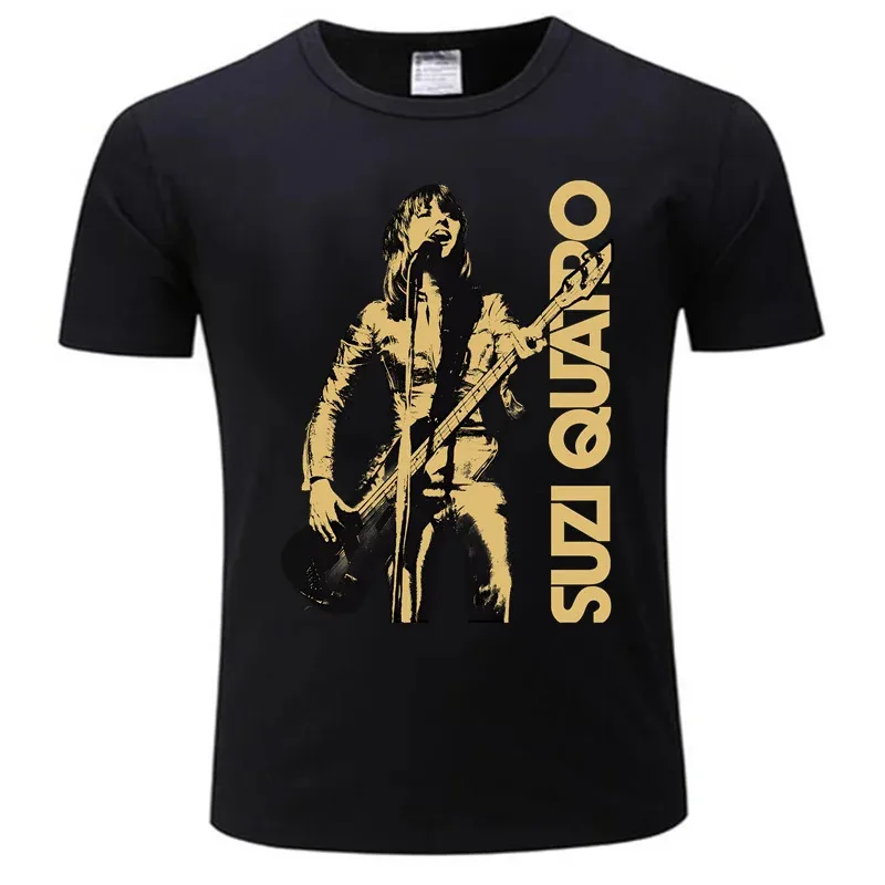 new black t-shirt mens Suzi Quatro T-Shirt t shirt man vintage clothes summer t-shirt men clothings