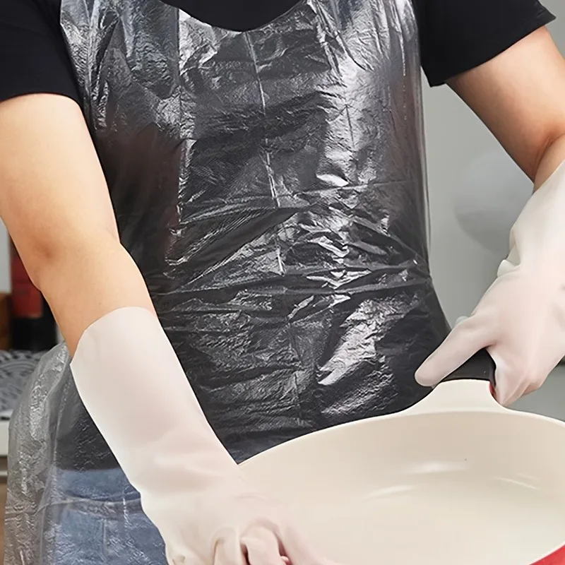 Disposable Transparent Apron Waterproof  Anti Fouling Disposable Apron for Haircuts Painting Cooking Hot Pot Restaurants BBQ