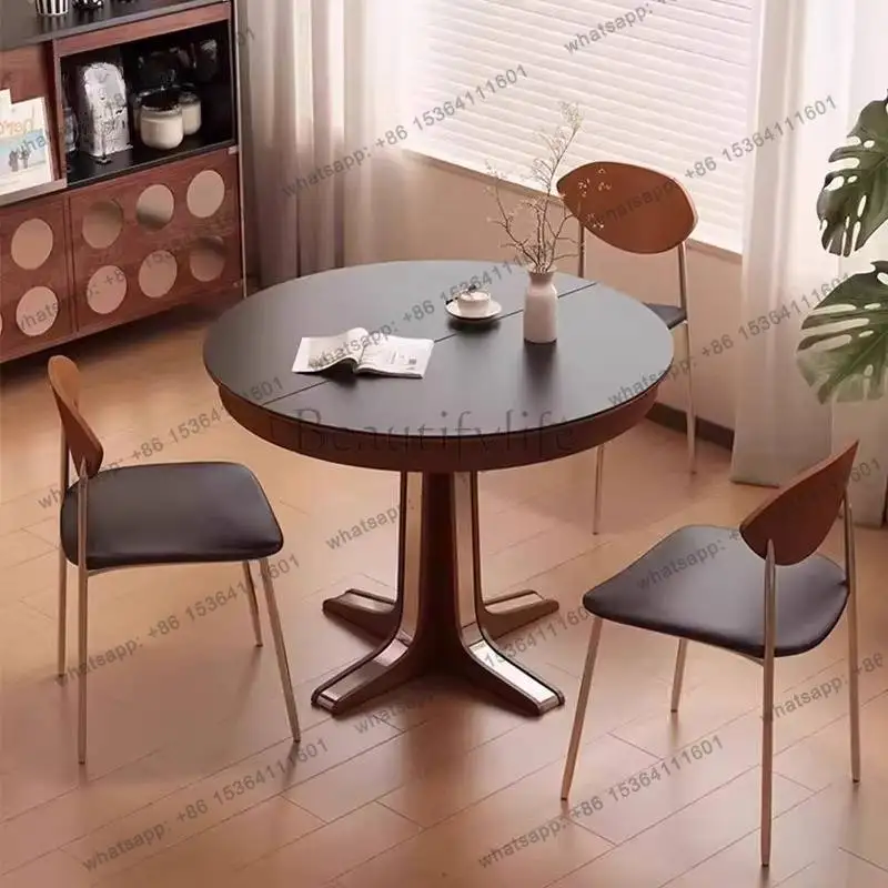 

Brown 6 Person Dining Table Design Modern Unique Living Room Foldable Dining Table Space Saving Mesas De Jantar Home Furniture