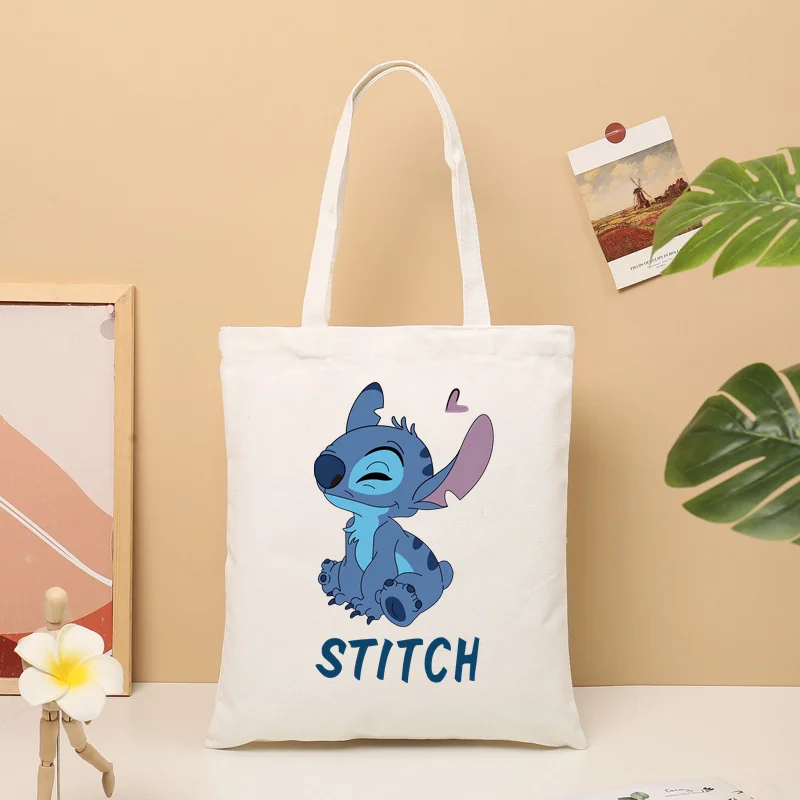 Disney Lilo & Stitch Borsa carina da donna Borsa tote Borsa Shopping di grande capacità per borse a tracolla da ragazza Borsa da viaggio femminile