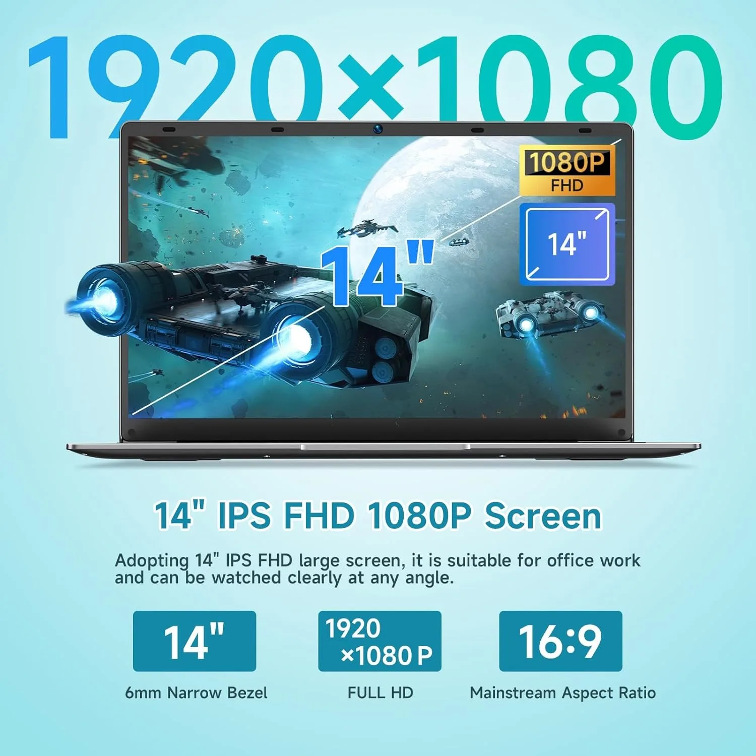 Bmax 14 inch Laptop Computer, 8GB RAM/256GB SSD, FHD IPS Display, Intel N5000 Processor Up to 2.7GHz, 2.4/5G WiFi, BT 5.0, Long