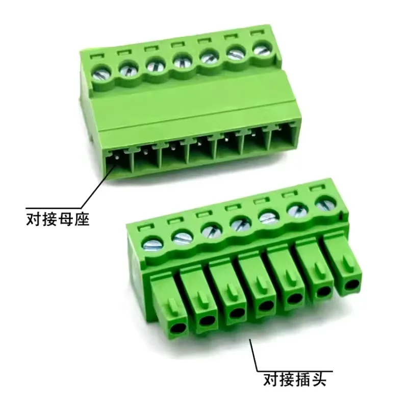 5sets 15edgrk 3.81mm 2/3/4/5/6-12 Pin Right Angle Screw Terminal Block Connector 3.81mm Pitch Plug + Pin Header Socket