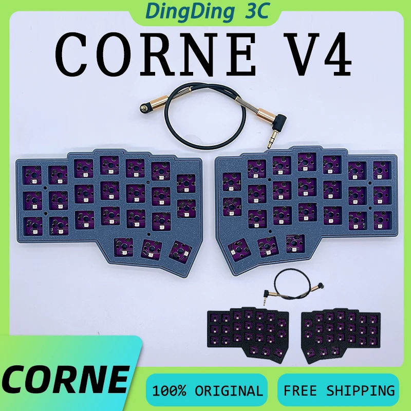 

CORNE V4 Split Keyboard Kit Mechanical Keyboard Ergonomic QMK Hot Swap RGB VIAL Customzied Left and Right Hand Wired Keyboard
