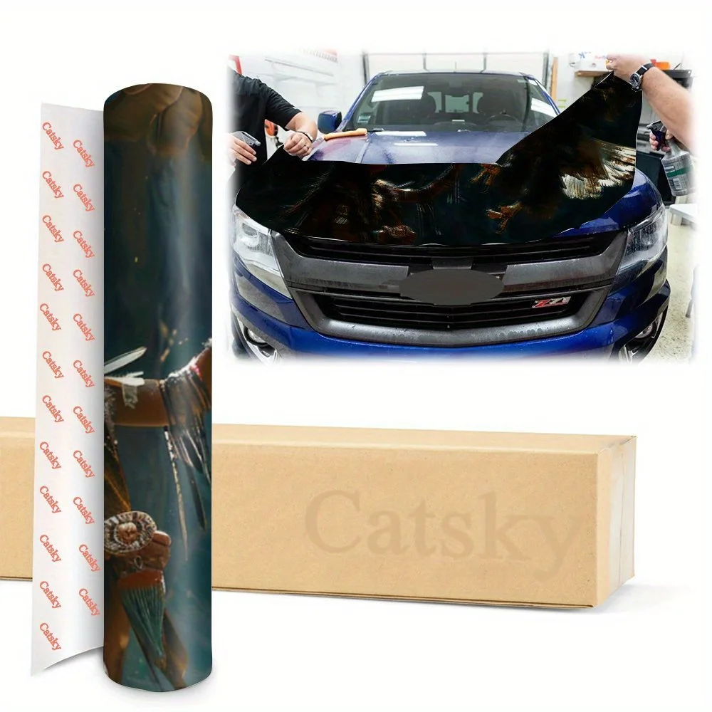 ملصق لاصق لغطاء السيارة Spirit of The Wild، أغطية فينيل للسيارة مناسبة لمعظم المركبات، هدية طبقة حماية لغطاء محرك السيارة