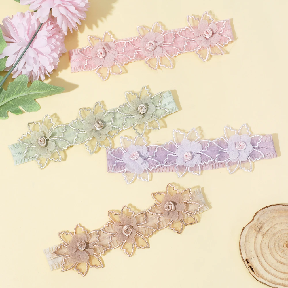 Baby Girl Flower Headbands Newborn Photography Props Kids Dried Flowers  Hairband Princess Tieback Baby Girls Hair Accessories