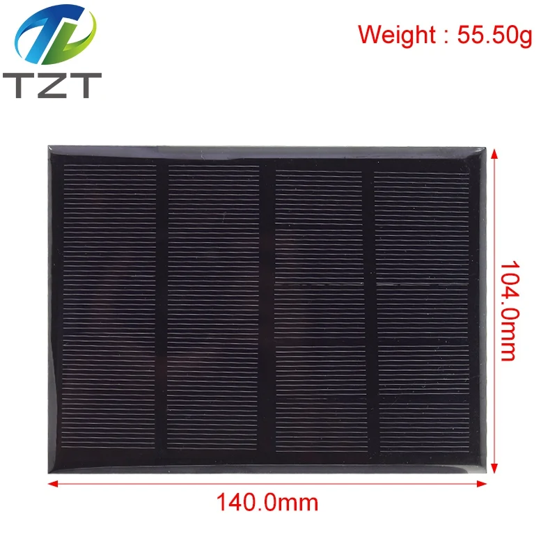 TZT 6V 320mA 1.92W Solar Panel Polycrystalline 140*104MM Mini Sunpower Solar System DIY for Battery Cell Phone Charger