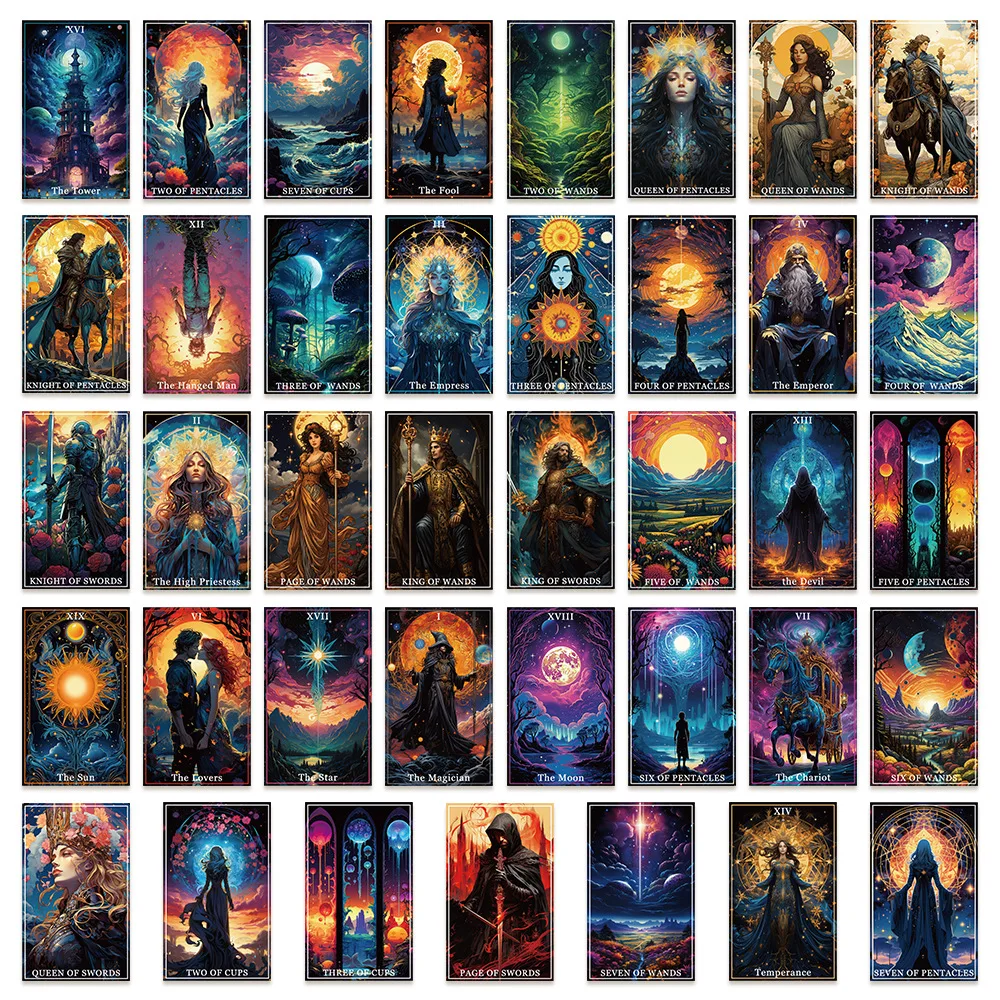 78pcs Fantasy Tarot Card Series Graffiti Stickers Suitable for Laptop Helmets Desktop Decorations DIY Stickers Toys Wholesale