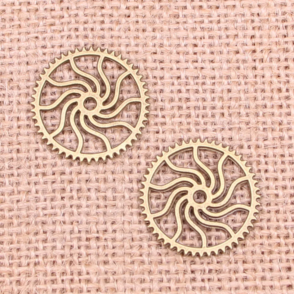 72pcs Jewelry Charms steampunk gear 25mm Antique Bronze Plated Pendants Making DIY Handmade Tibetan Bronze Jewelry