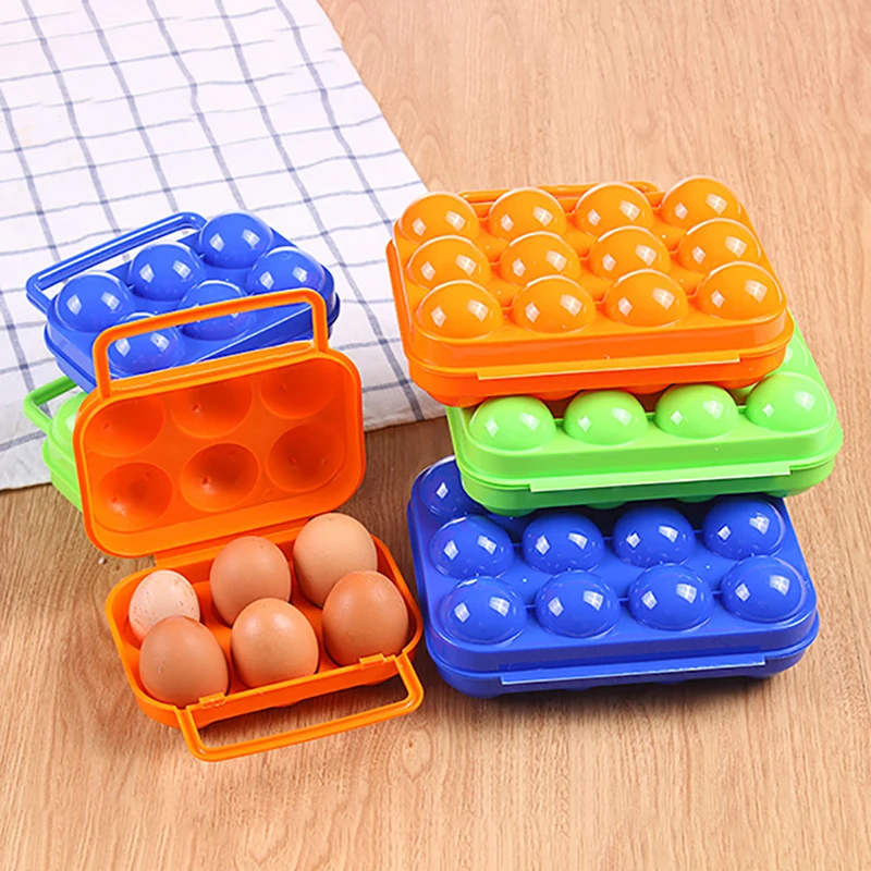 Outdoor Camping Tableware Portable Camping Picnic BBQ Egg Box Container Egg Storage Boxes Travel Kitchen Utensils Camping Gear