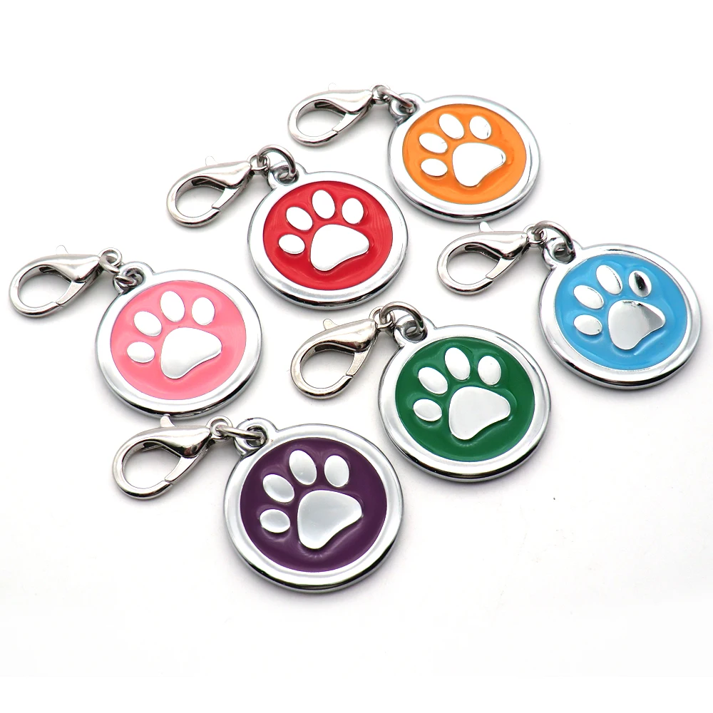 20Pcs Paw Dog Tag Personalized Dog ID Tags Pet ID Tags for cats and dogs Collar Accessories Dog Tag Engraved Tel Sex Name Tag