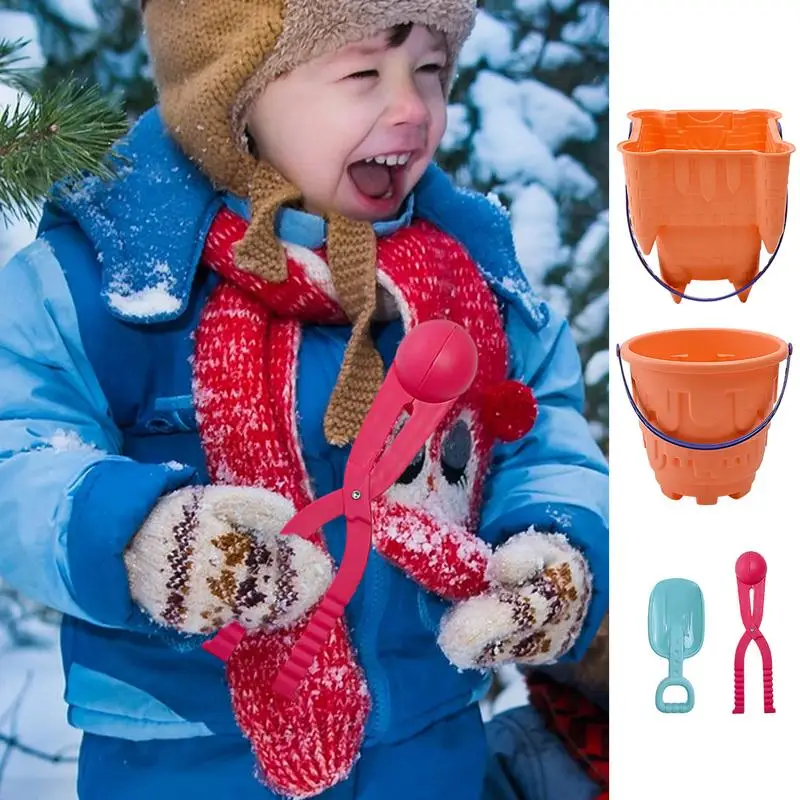 Pinza para Hacer bolas de nieve, molde con pala, juguetes con pala, Clips portátiles, arena de playa