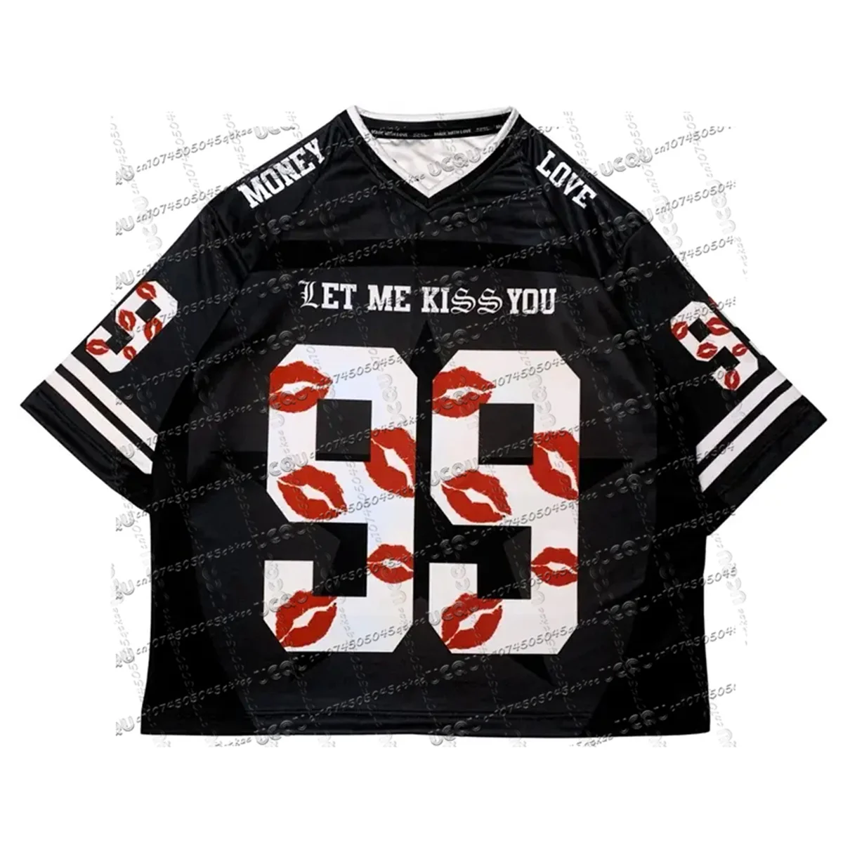 Let Me Kiss You جديد حار بيع العلامة التجارية تي شيرت رياضي أحمر الشفاه نمط الطباعة الرقمية الشارع ارتداء الصيف المرأة موضة Y2k #2