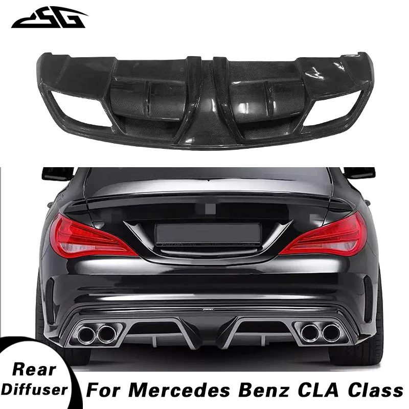 Carbon Fibre Rear Bumper Lip Spoiler Splitter For 2013-2019 Benz CLA Class AMG W117 CLA45 CLA220 Car Rear Lip Diffuser