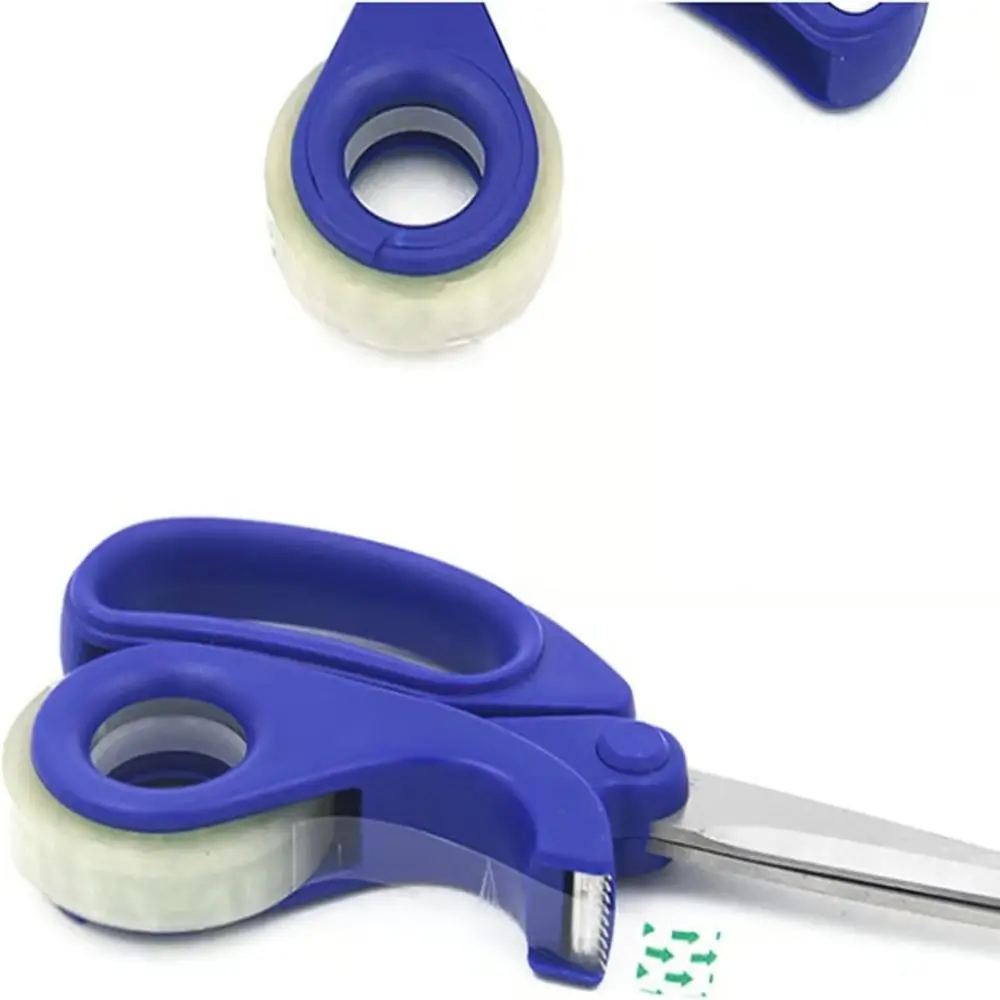 New Tape Dispenser Office Scissors Safety With Transparent Tape Tailor Shear Multipurpose Portable DIY Paper Cutter for Desk