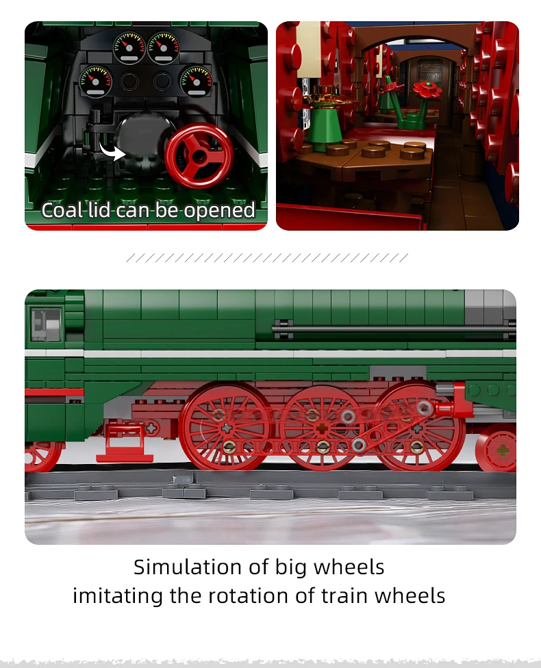 MOULD KING 12007 Remote Control Train The Motorized BR18 201 German Express Train Model Bricks Building Blocks Kid Birthday Gift