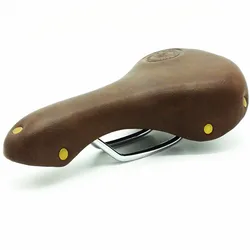 G09 Cycling Saddle Mountain Road Bike Vintage Retro Bicycle Brown PU Leather Spring Cushion