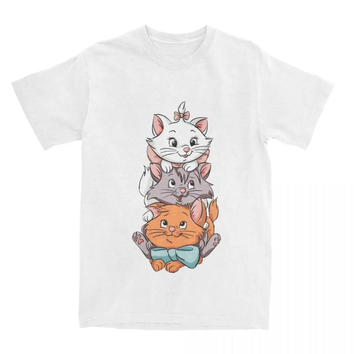 Aristocats Cats Marie Berlioz Toulouse T-Shirt for Men Women Cotton Tee Shirt Round Collar Short Sleeve T Shirt Streetwear Tops