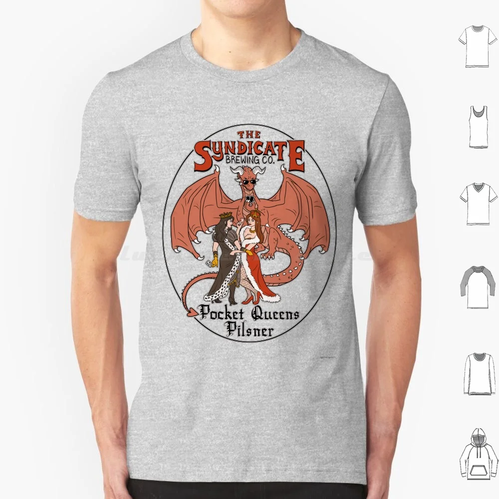 The Syndicate-Pocket Queens Pilsner T Shirt 6xl Cotton Cool Tee Poker Dragon Beer Syndicate Queen Of Hearts Queen Of Spades