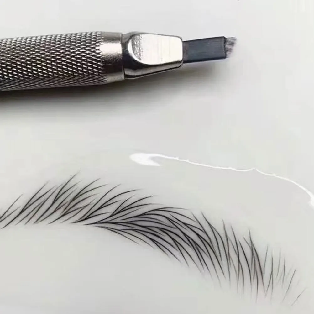 50 قطعة مسحوق الحاجب رذاذ الماء غرامة 0.18 مللي متر إبر التظليل اليدوية 18U شفرات القوس أداة تعزيز المهارة للحواجب المهنية #4