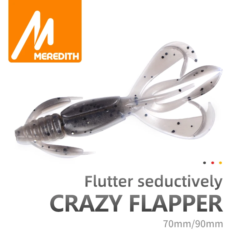 Mermiss Crazy Flapper esche da pesca 70mm 90mm richiamo morbido esche da pesca esche in Silicone morbido gamberetti Bass Peche Gear attrezzatura da