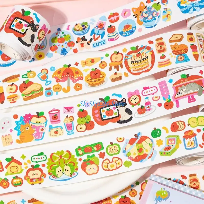 E65E Decorative Art Tape Reusing Paper Craft Tape Decorative Adhesive for Journaling Scrapbooking Multipurpose Crafting Tape
