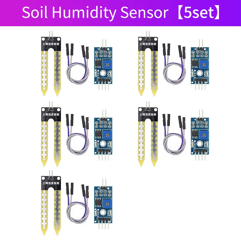 1 مجموعة/5 مجموعة الالكترونيات الذكية رطوبة التربة الرطوبة كشف وحدة استشعار الرطوبة للوحة تطوير اردوينو لتقوم بها بنفسك