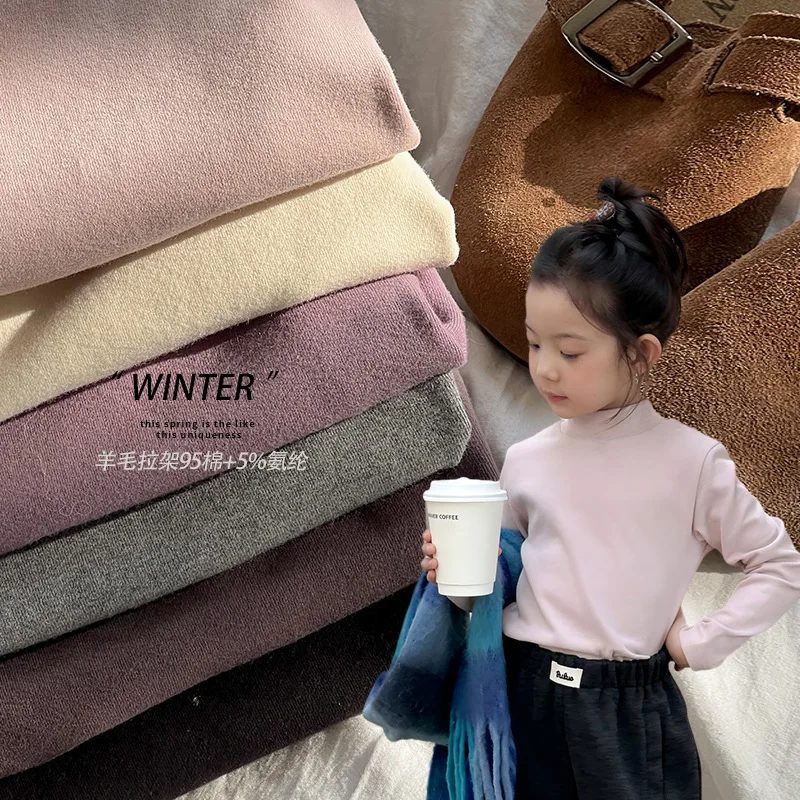 

Children Clothing Kids Casual T Shirt Top 2025 Autum Versatile Skin-friendly Warm Boys and Girls Korean Style Solid Color Top