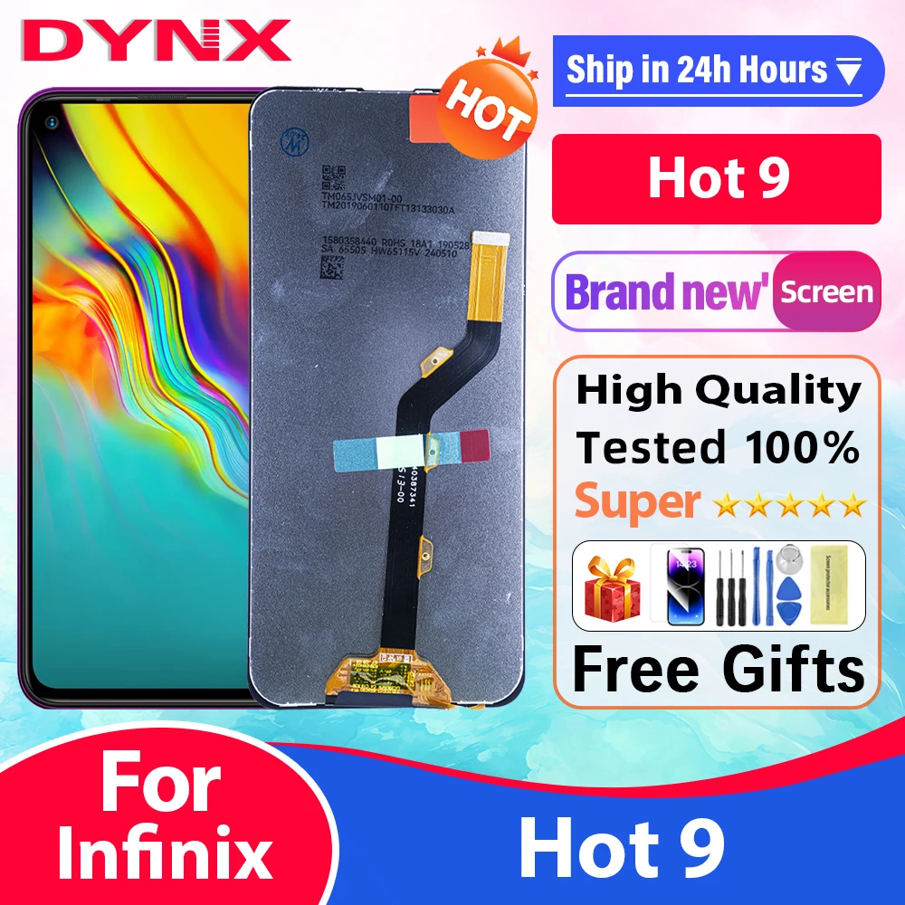 100%Testing6.6 inch For Infinix Hot 9 / Hot 9 Pro X655 X655C X655D X655F LCD Display Touch Screen Digitizer Assembly Replacement