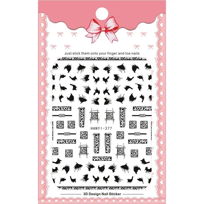 Conjunto de manicure de adesivos de unhas de animais-zebra leopardo impressão alfabeto padrão decoração sliders decalques para entusiastas da beleza