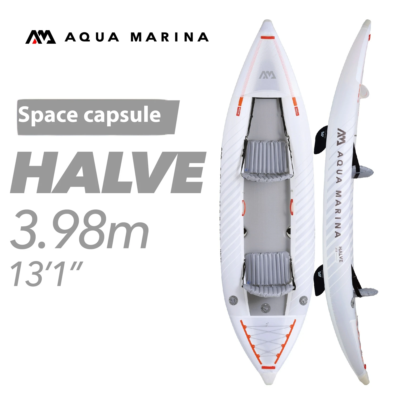 

Каяк AQUA MARINA HALVE, одинарный/двойной каноэ, инновационный материал, сверхлегкий рюкзак, лодка, 180 кг, несущий каяк для водных видов спорта