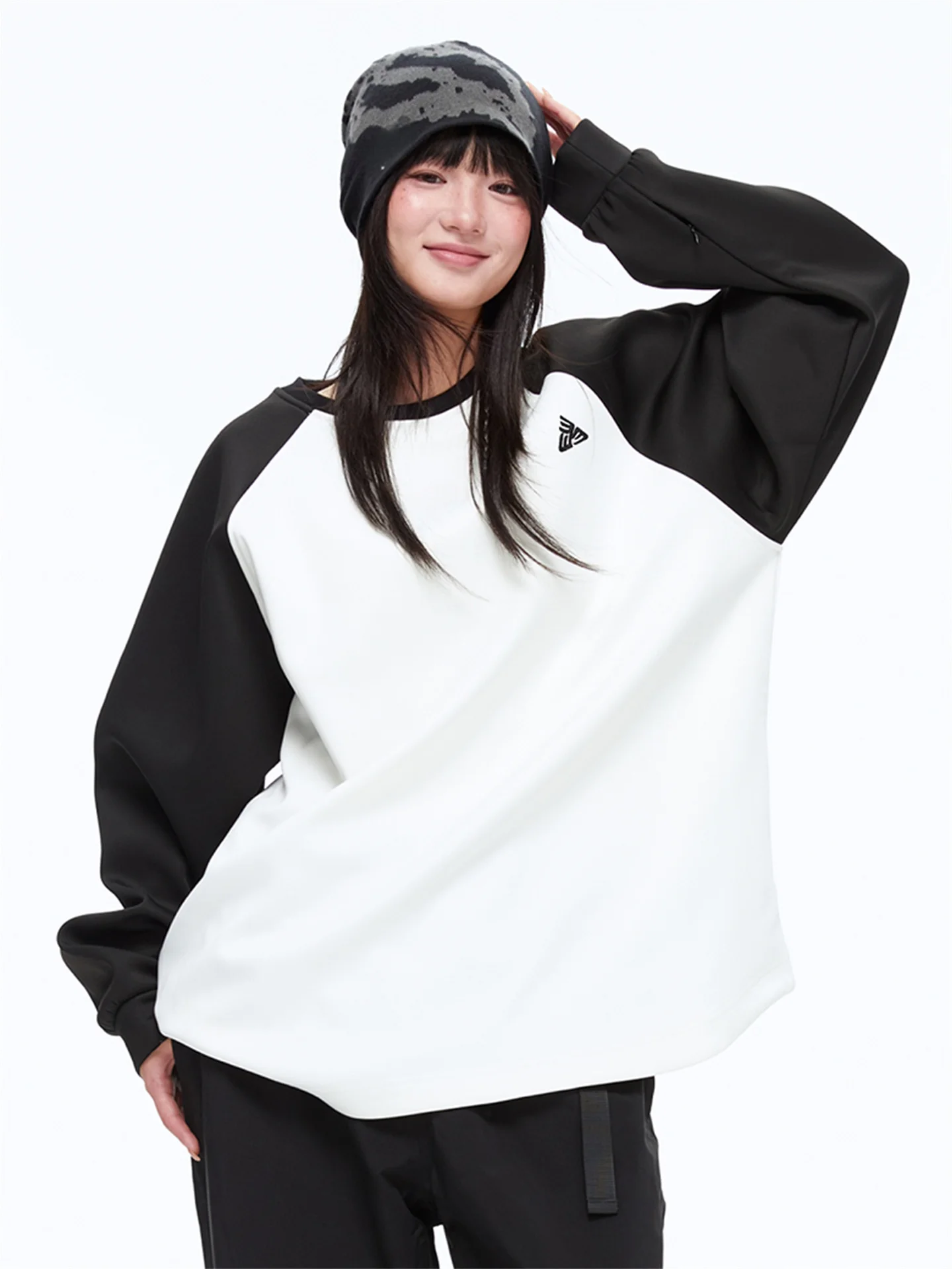 

American Sle Fce Lined round Ne Sweatirt ex Waterproof Sportswear Warm Base Layer irt for Spring And Autumn