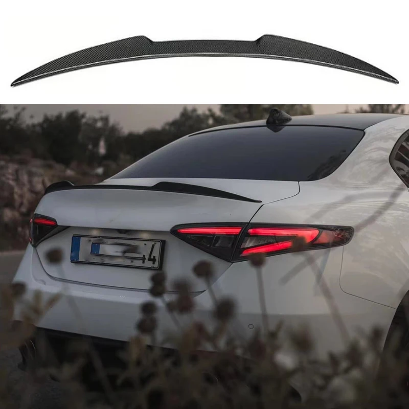 

Carbon Fiber / FRP Car Rear Spoiler Wing Trunk Lip For Alfa Romeo Giulia Spoiler Sedan 2015 - 2021 Rear Trunk Spoiler Boot Wing