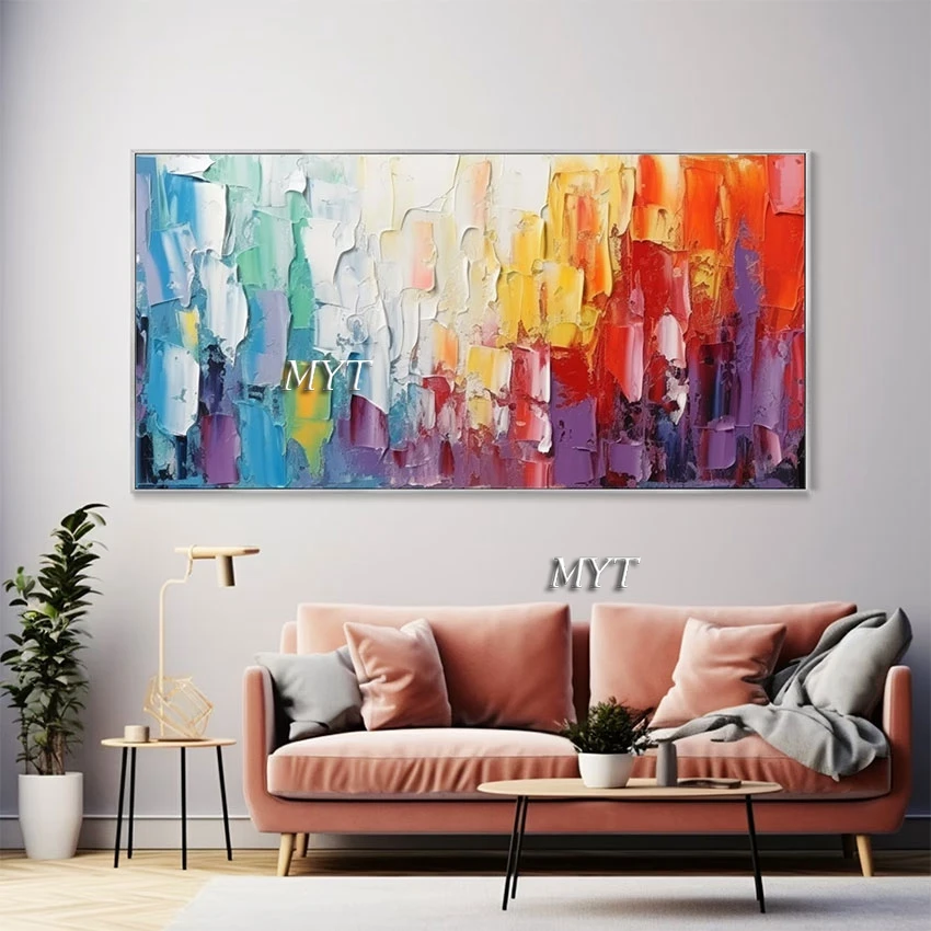 

Palette Knife Colored Thick Acrylic Abstract Canvas Painting Design Large Size Decorative Items For Home Living Room Art Picture