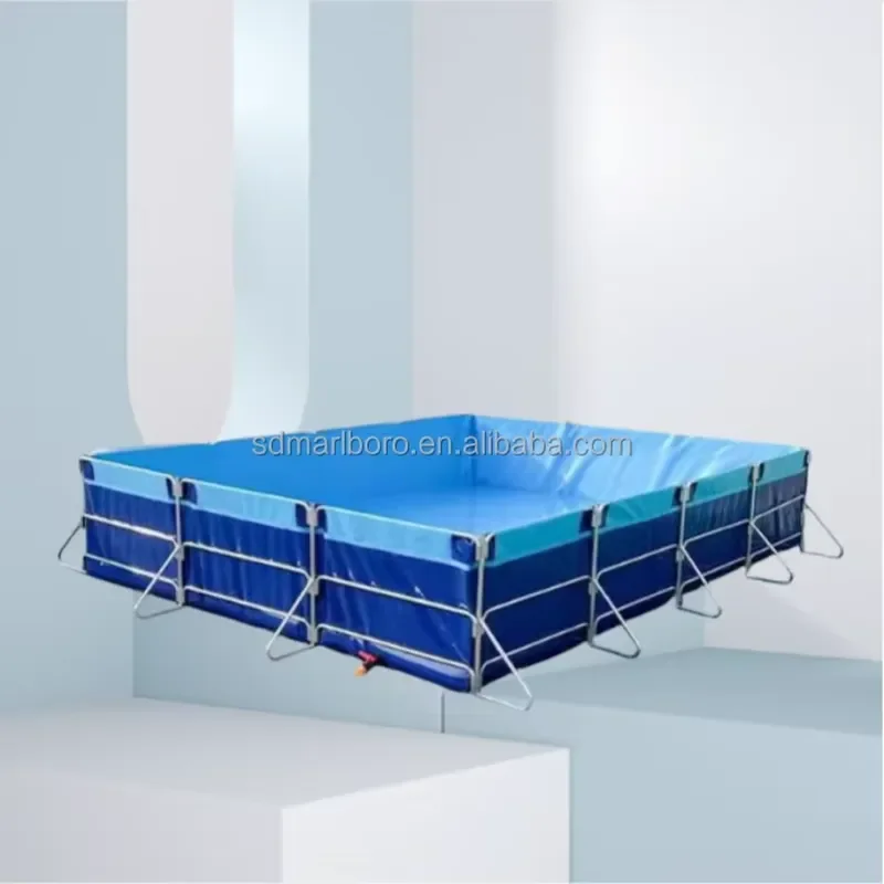 

Rectangular Tarpaulin Fish Pond for Aquaculture Shrimp Trout Farming Tanks Durable PVC Cover with Galvanized Pipe Frame