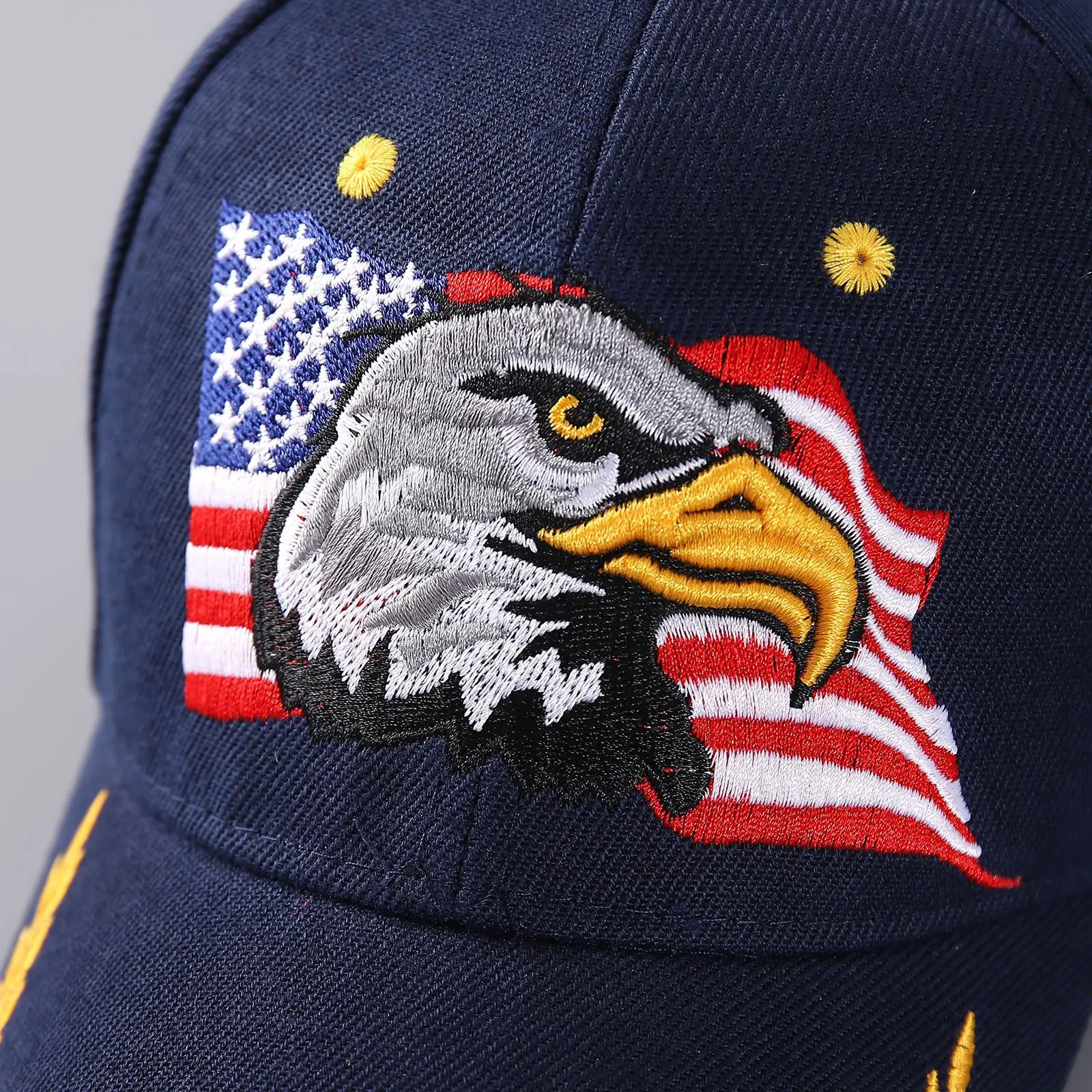 Trend Fashion USA-Flag Embroidered Bald Eagle Baseball Cap Patriotic American Unisex Headdress Outdoor Camo Performance Hat