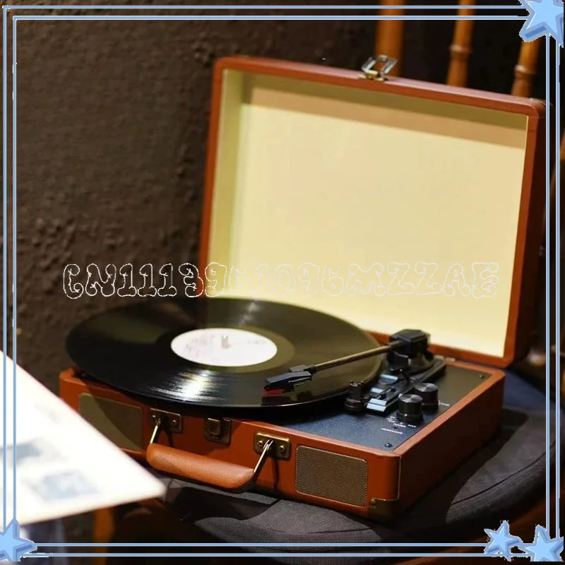 Retro Vinyl Record Player Bluetooth, European Style Phonograph Portable Turntable, Vintage Home Ornament Audio