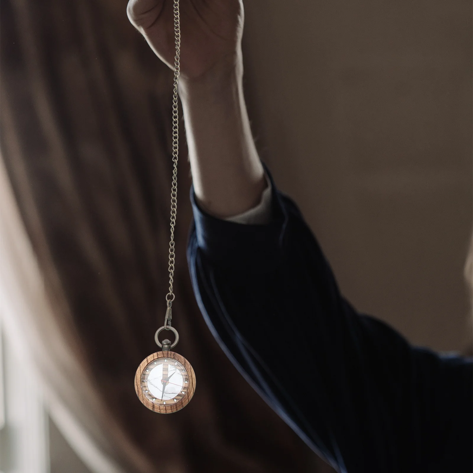 

Vintage Wooden Quartz Pocket Watch For Men Women Retro Mechanical Lightweight Precise Time Keeping Gift Chain Accessory Fathers