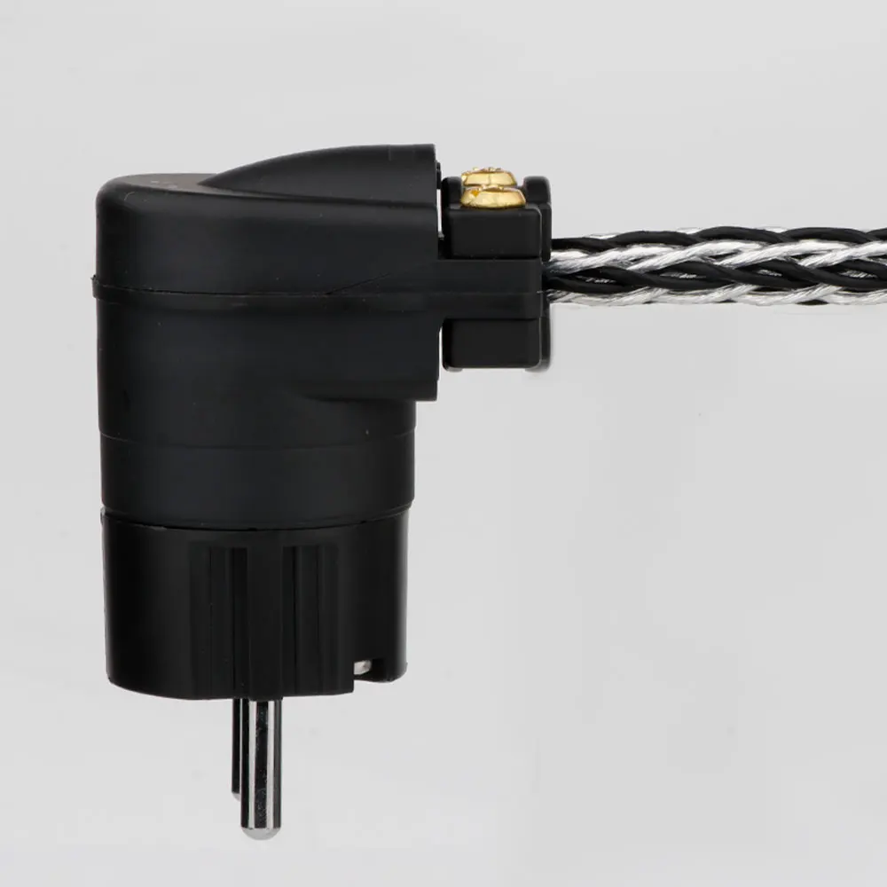 High Purity OCC Copper Silver Plated Power Cable Hifi Right angle EU/US/AU Power Cord for Audio CD Player Amplifier Power Cable