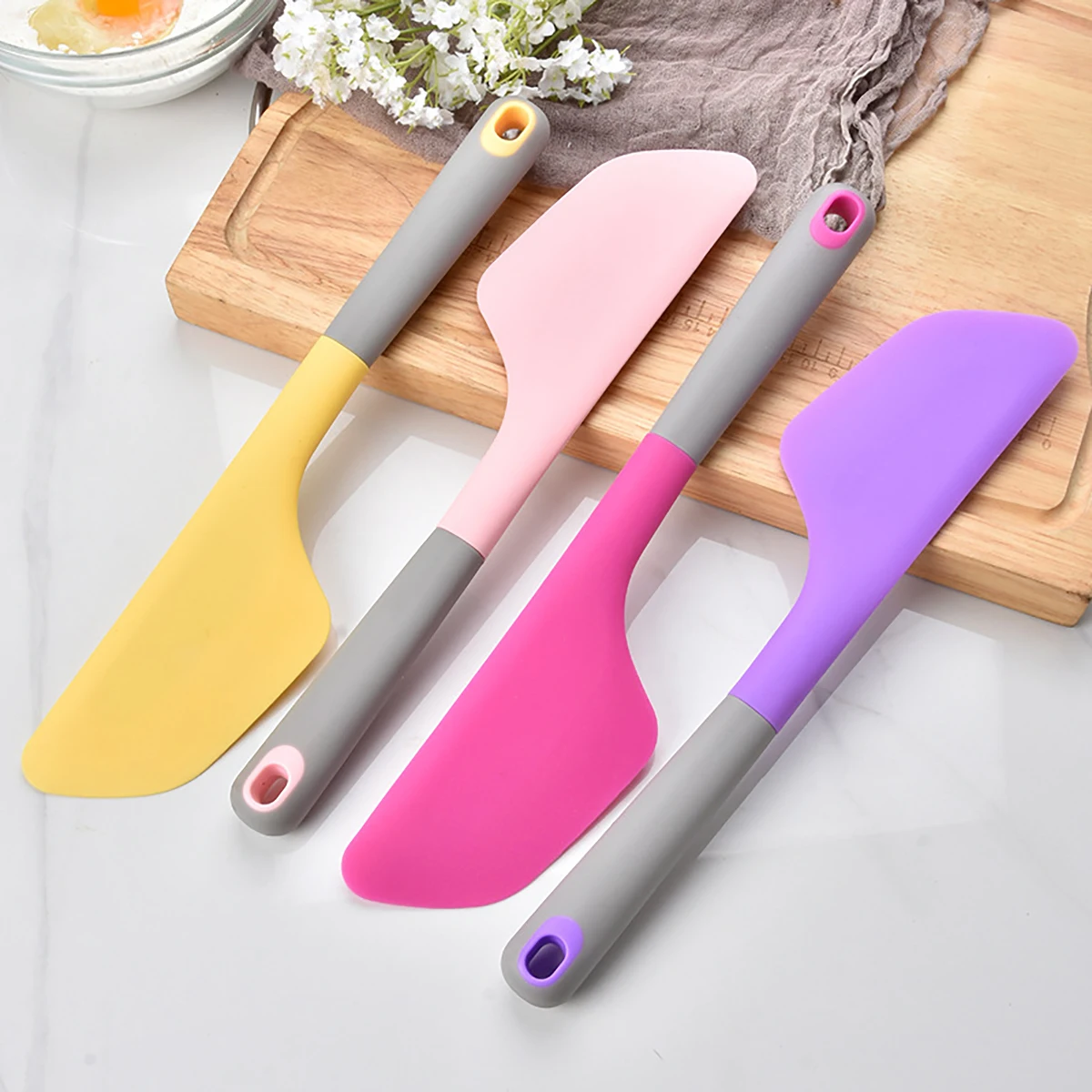 1pc Large Silicone Scraper Cake Cream Spatula Bread Butter Baking Scraper Home Kitchen Gadget