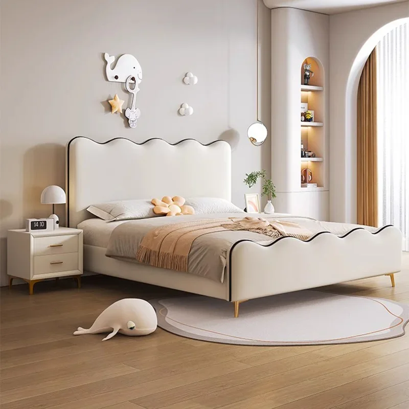 

Современная деревянная двуспальная кровать, уникальный минималистичный Размер, роскошная кровать для спальни, праздничный декор, мебель для спальни