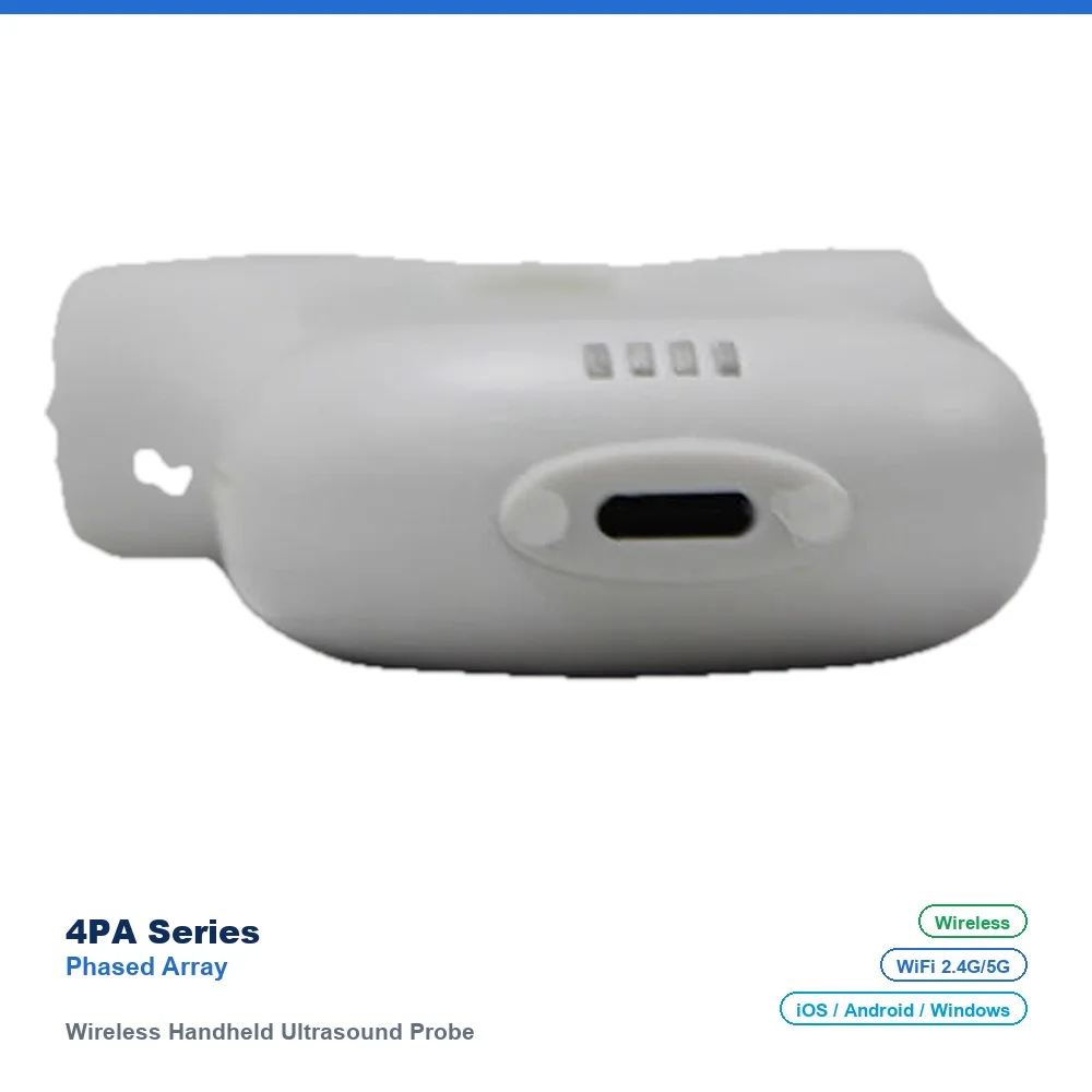 4PA Wireless Handheld Ultrasound Probe, Phased Array, 96 Elements, 32 Channels, 2.2/3.6MHz, for Cardiac, Lung & Pleura