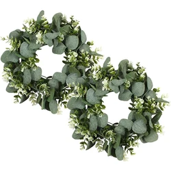 Artificial Eucalyptus Wreath Green Leaves for Home Room Decor Wedding Decoration Outdoor Garland Door Wall Hanging Window Decor