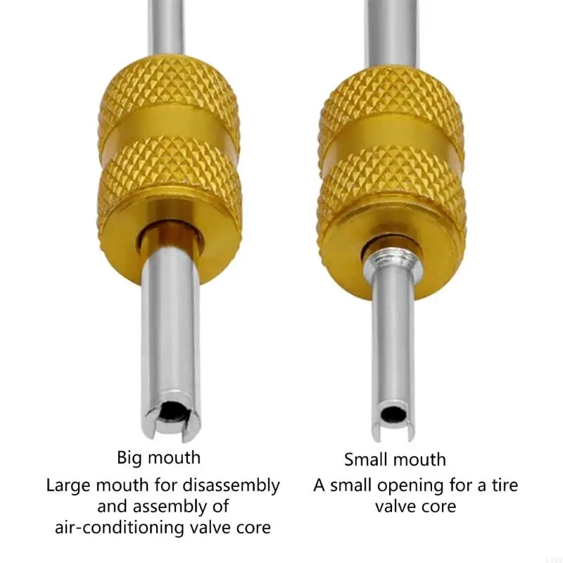 

L9BE 4Pcs Car Air Conditioner Valves Cores Wrench HVAC Air Conditioner Valves Stem Cores Remover Tool for Vehicles Truck