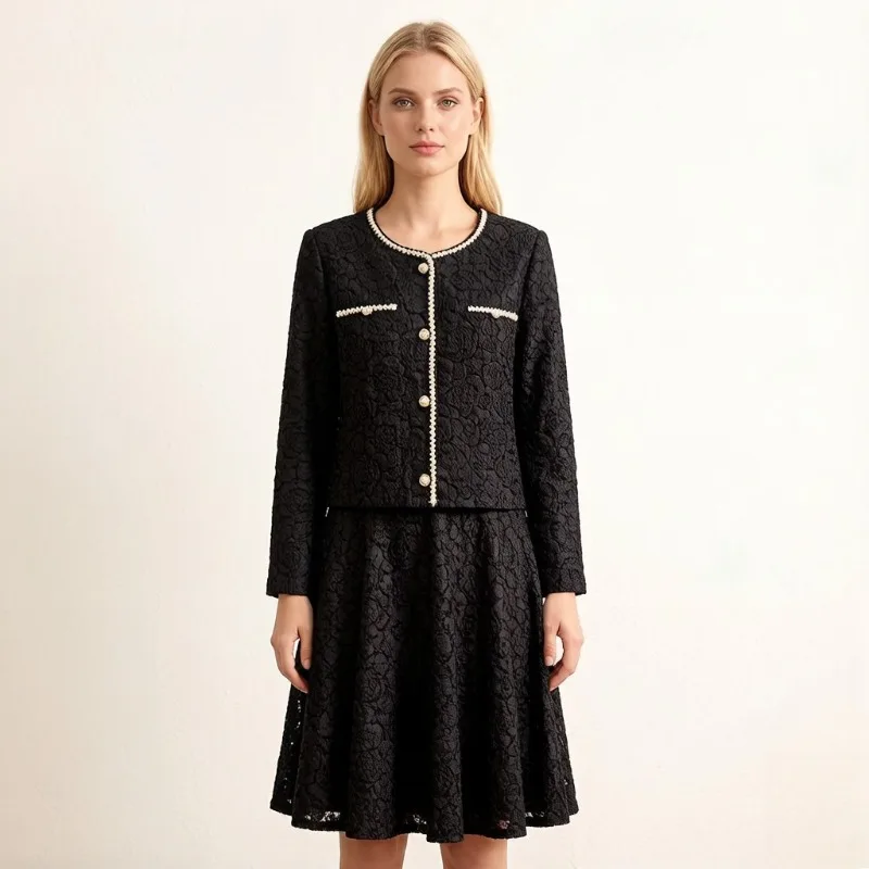 

Miyake Pleated Cardigan and Skirt Set 2026 New Spring Summer Elegant Loose Pleated Jacket Irregular Casual Skirt Two-Piece Set