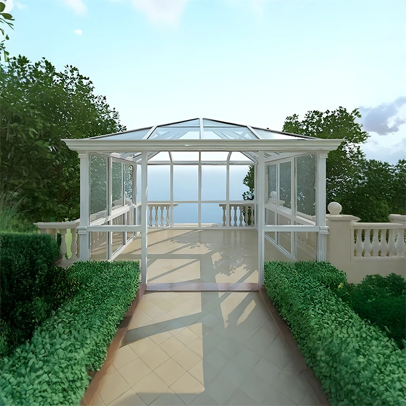 تخصيص قابل للسحب 4 الموسم الألومنيوم في الهواء الطلق العريشة شرفة الزجاج الهياكل لفناء حديقة شرفة غرفة الشمس #3