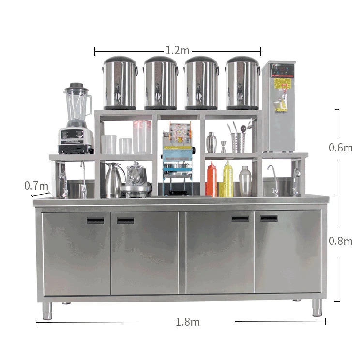 

Commercial Design Customized Bubble Tea Counter Bar High Quality Milk Tea Kiosk Counter Equipmentt