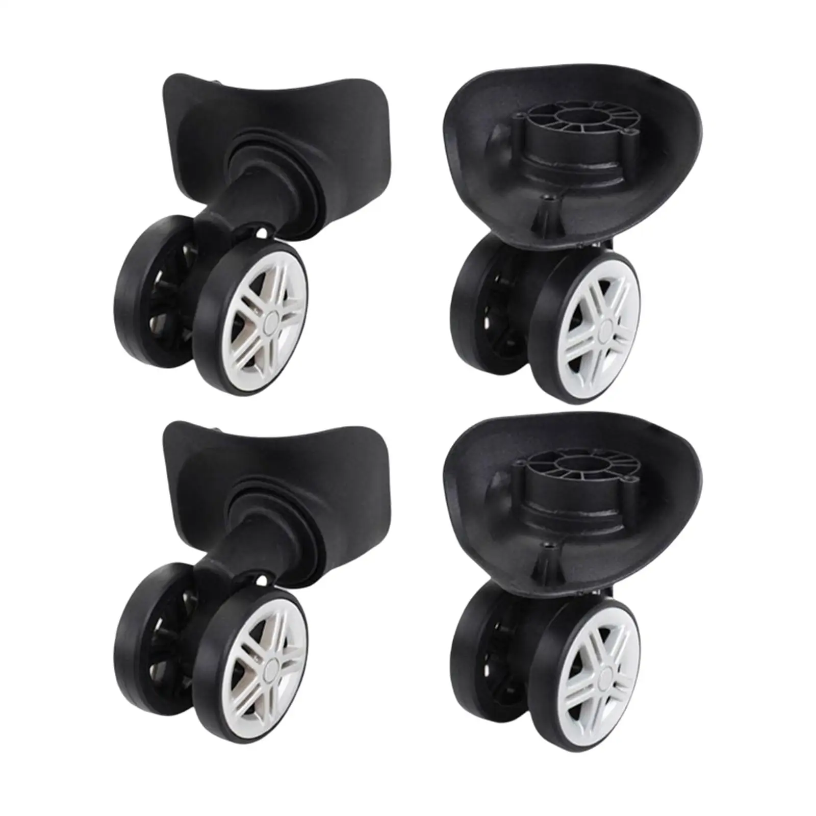 4Pcs Mute Replacement Luggage Suitcase Wheels Black Left and Right 360 Swivel Casters for Trolley Suitcase Travel Box Accessory