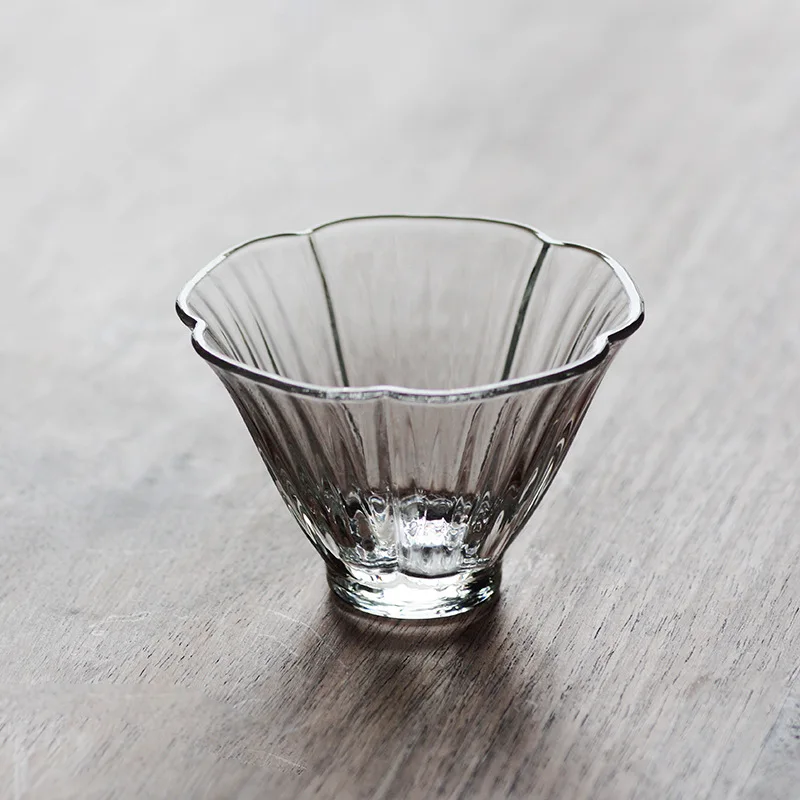 Beautiful Cute Flower Floral Small Mini Heat Resistant Glass Japanese Gong Fu Tea Tasting Cup Teacup Set Wine Glasses Supplies