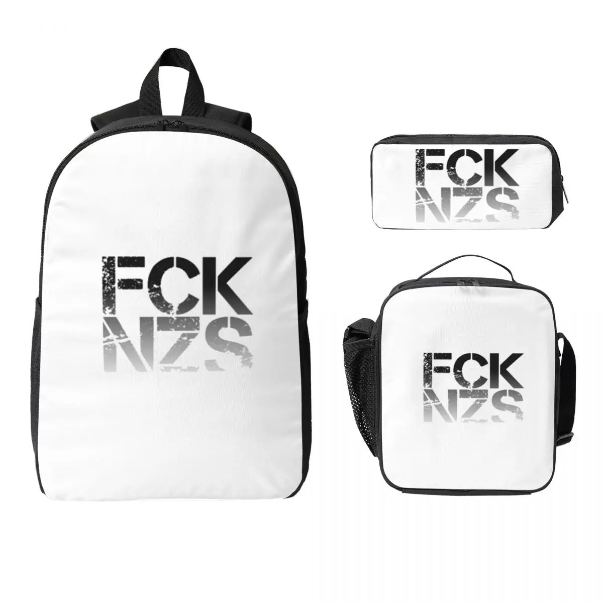 

Fck Nzs Backpack Student Boys Girls BookBag School Bag Computer Shoulder Bags 3ps Insulated Lunch Bag Pencil Case