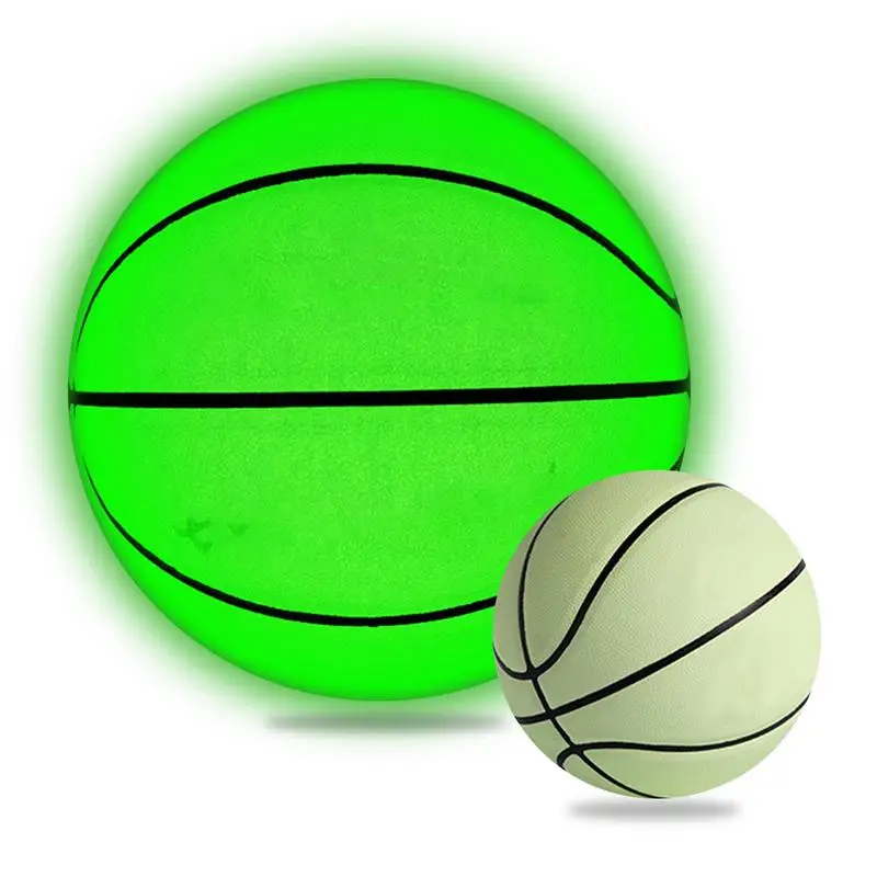 Glowing Basketball Size 7 Night Game Basket Ball PU Leather Basketball For Training Birthday Gifts Toys For Light Up Camera